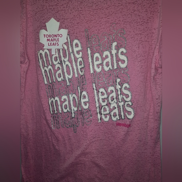 Reebok | Toronto Maple Leafs Pink Tshirt Youth XL (16) - Picture 2 of 6